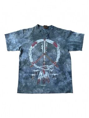 Vintage The Mountain 1996 Peace Sign Dream Catcher Graphic T Shirt Tie Dye Large